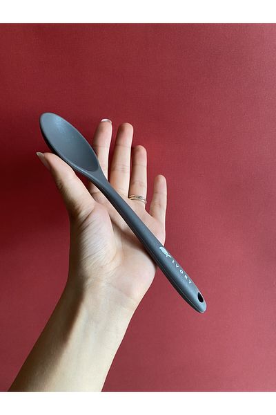 Multiamo Hard Tip Heat Resistant Fireproof Non-Stick Silicone Short Deep Spoon 20 Cm