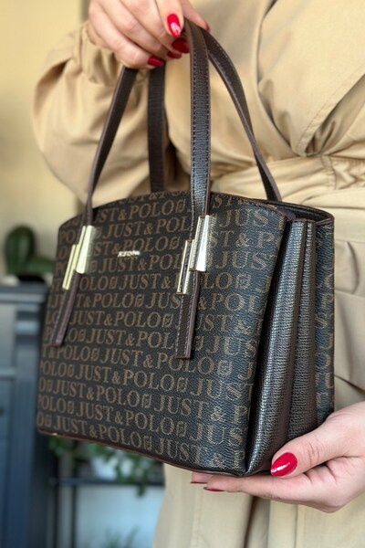 Just Polo حقيبة كتف نسائية موديل كلاسيكي 2066-JP بني -GZD-