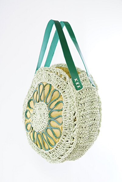 İSTANBUL SANDALET حقيبة يد نسائية من الجلد الطبيعي والمحبوك