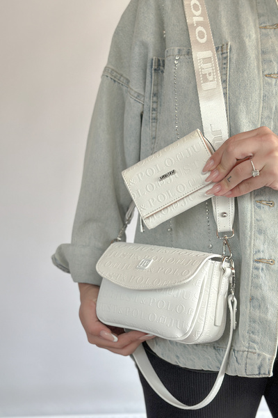 Just Polo Küçük Boy 2 Askılı Günlük Kadın Çapraz Omuz Çantası 4086 BEYAZ KOMB...