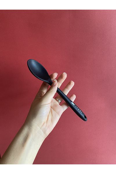 Multiamo Hard Tip Heat Resistant Fireproof Non-Stick Silicone Short Deep Spoon 20 Cm
