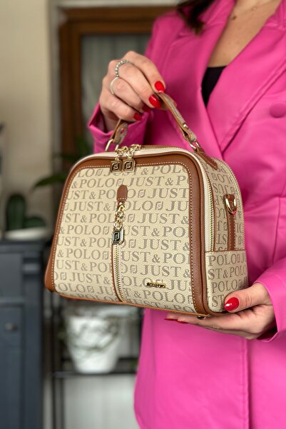 Just Polo حقيبة كتف نسائية مكونة من قسمين مع حزام لليد والكتف 2057-23 -GZD-
