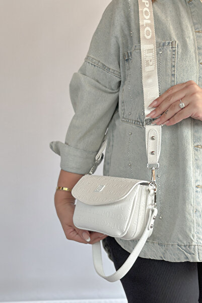 Just Polo حقيبة كروس يومية للنساء - حجم صغير، 2 حزام، أبيض 4086 - GZD