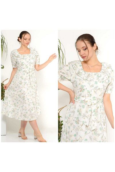 CİXAPLE Rochie brodata cu guler Madonna