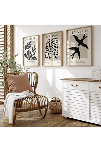 BobArt 3'lü Matisse Çerçevesiz Tablo Seti Poster Modern Duvar Tablosu Poster ...