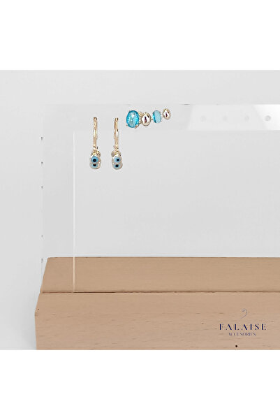 Falaise Accessories NAZAR BONCUKLU 3LÜ HALKA KÜPE