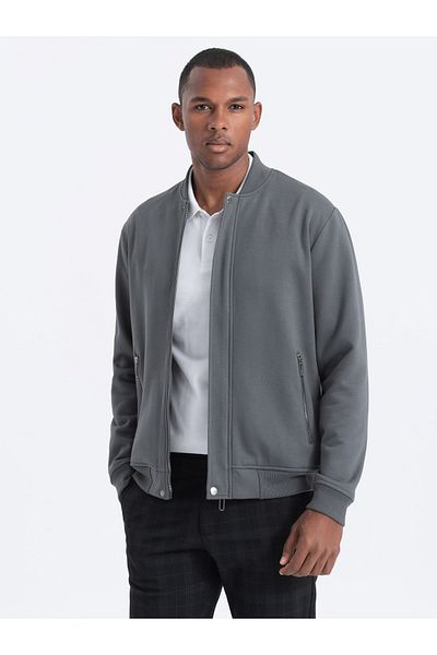 OMBRE Bomber-Sweatshirt ohne Reißverschluss OM-SSZP-22FW-011