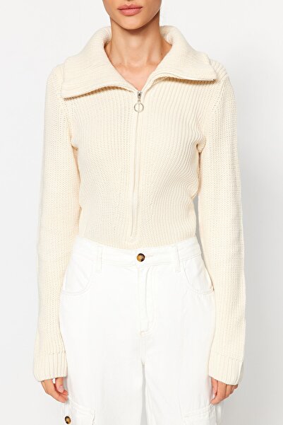 Trendyol Collection Stojánek s límečkem na zip, tělo z úpletu - TWOAW24BD00025