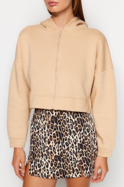 Trendyol Collection Béžová pletená mikina