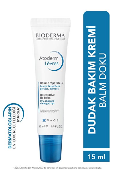 Bioderma Atoderm Lip Balm Kuru, Çatlamış Dudak Besleyici Nemlendirici Dudak Kremi Avokado ve Shea Yağı 15 ml