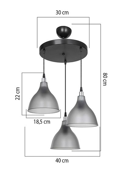 EvLight Zano 3-Piece Smoked Chandelier
