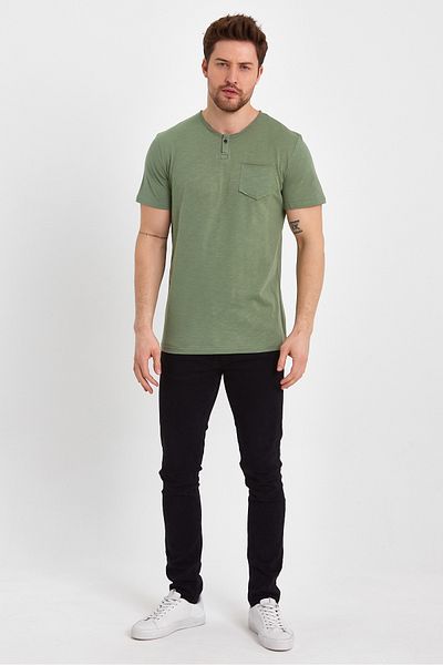 LACİVERTMEN Μπλουζάκι 2016 Basic Flared Single Jersey Crew Neck με μία τσέπη