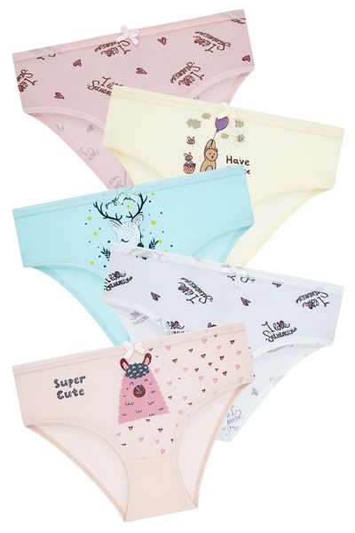 biyokids Pachet de 5 chiloți colorați pentru fete