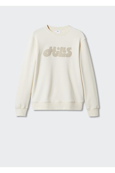 MANGO Man Mesajlı Pamuklu Sweatshirt