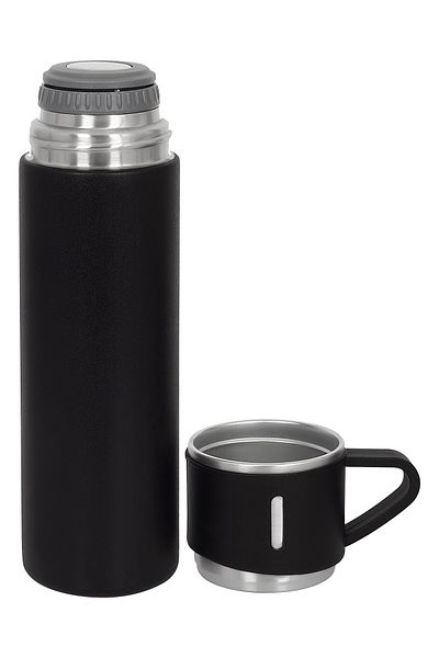 SEDEF SİLVER 304 Stainless Steel Vacuum Open Close Gasket Thermos Flask with Lid and Glass 450 ml 527