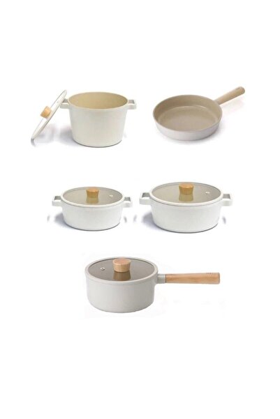 NEOFLAM Fika Beige 9 Piece Pot and Pan Set S2 Beige22d22s24te24tasos