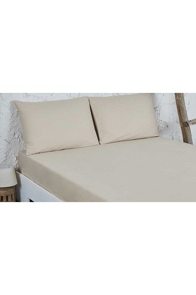 Sarev Ranforce Fitted Sheet Set Beige Double 160x200 V52