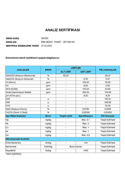 Hanzade Bitkisel İngiliz Karbonatı 1 Kg Sodyum Bikarbonat Besin Türü Katkısız