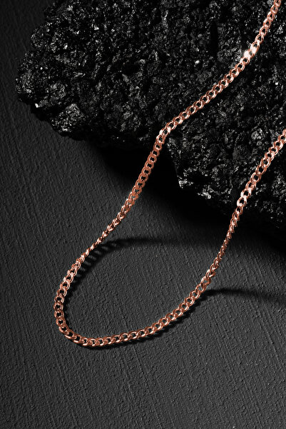 Takıdepo Gurmet Model Gümüş Zincir Rose Kaplama 2,80 Mm Genişlik