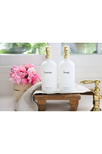 Chapters Cam Sıvı Sabunluk Seti, Soap & Lotion