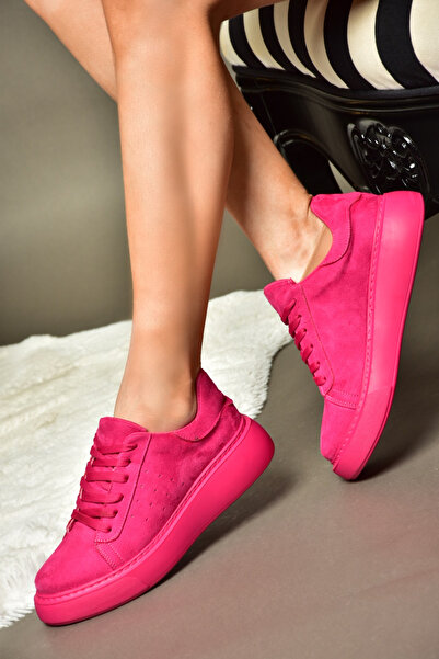 Fox Shoes Fuchsiové semišové dámské sportovní boty tenisky