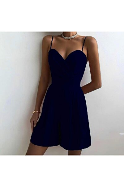 Secret Passion Lingerie تنورة بحزام من قماش الكريب المرن باللون الأزرق الداكن...