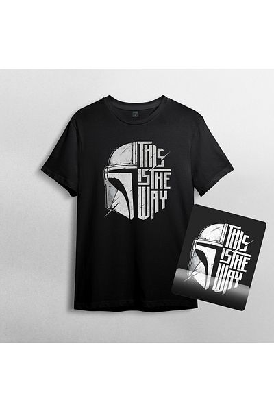 Pixxa This Is The Way - Mandalorian 100% Cotton Crew Neck T-shirt και Mousepad