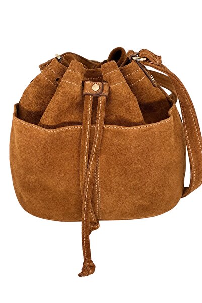 pionoi Rome Genuine Leather Pouch Suede Shoulder Bag Lined (TABA)