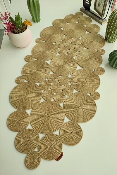 Homever Navette 100x45cm Ψάθινη γιούτα Σαλόνι Τραπεζομάντηλο Κουζίνας / Runner / Ranır