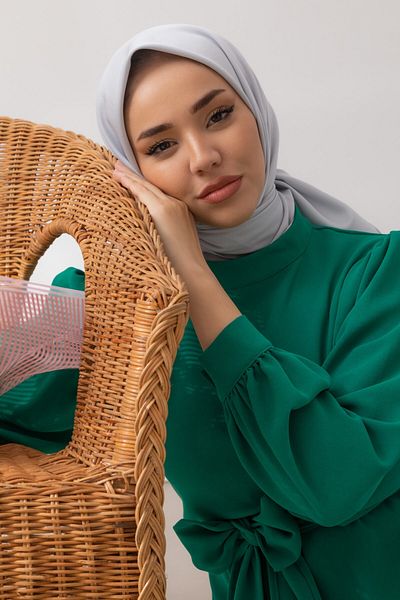Silk Home Ασημί Χρώμα Απλό Φουλάρι