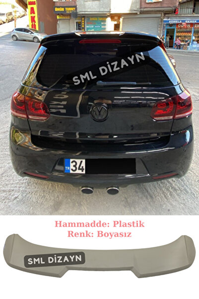 SML Dizayn Volkswagen Golf 6 (2008-2012) Yarasa Spoiler (Plastik) BOYASIZ Gol...