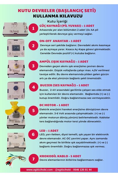 Eğitici Hobi Kutu Devreler Başlangıç Seti Elektrik Elektronik - Stem Eğitici Oyun Seti