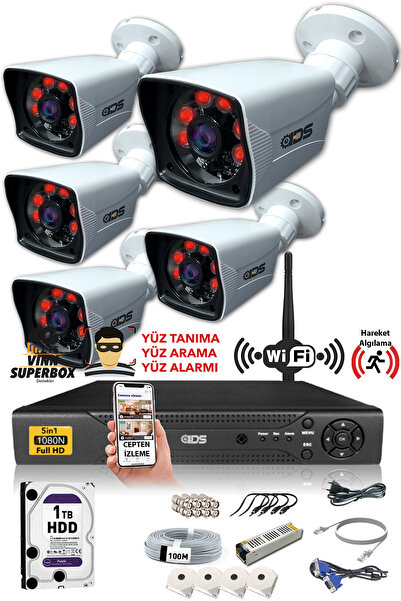 IDS 5 Kameralı Set - 5mp Sony Lensli Fullhd Gece Görüşlü Güvenlik Kamerası Si...