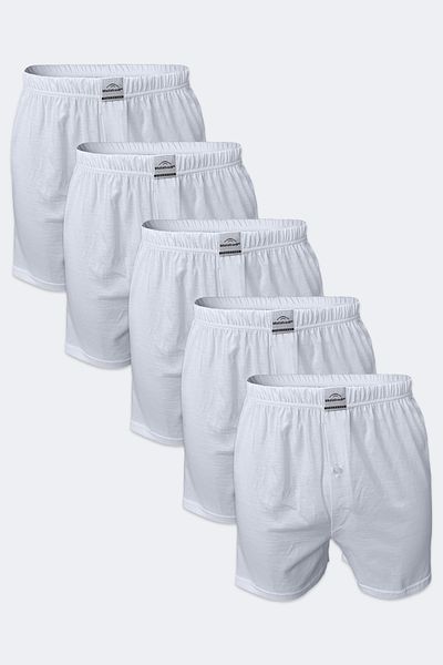 Malabadi Λευκό Φαρδύ Σετ Boxer 5 τεμαχίων - 100% Βαμβάκι M240