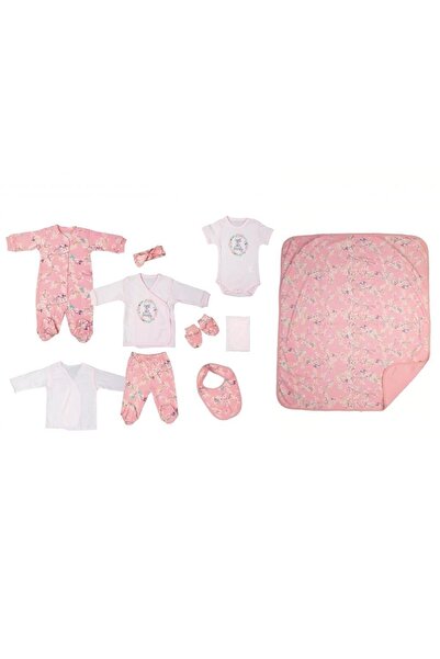 Bebepan Kız Bebek Pembe Floral Hastane Çıkış Set 10'lu