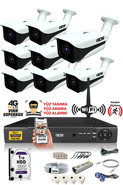 IDS 8 Kameralı Set - 5mp Lensli Fullhd Gece Görüşlü Güvenlik Kamerası Sistemi...