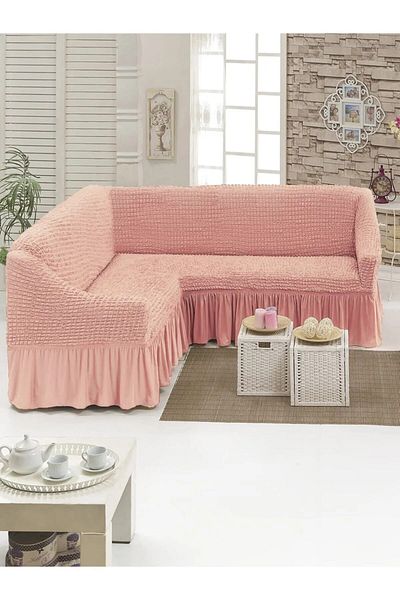 HEYTGAH Standard Elastic Skirt L Sofa Set - Wrapped Corner Sofa Cover