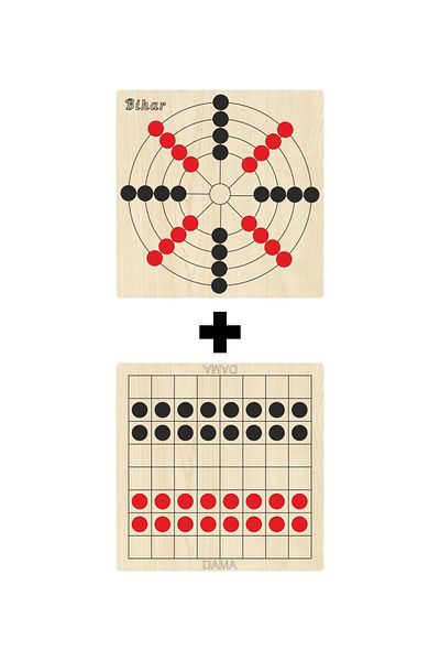 Ahtek Wooden Checkers + Bihar Mind, Intelligence, Strategy and Skill Games Set