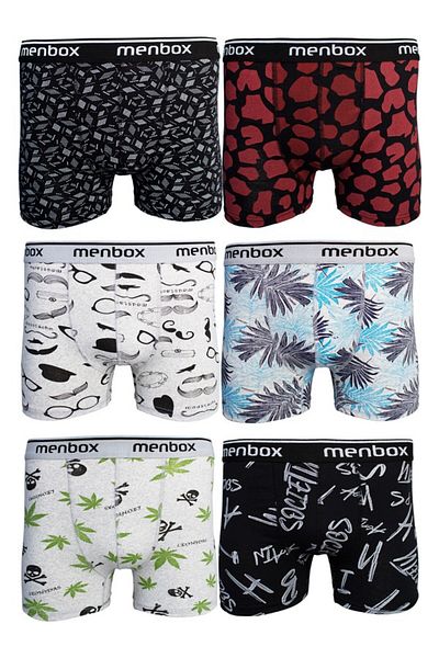 SENCE Ανδρικό Boxer 6 Pack Ανδρικό Boxer με μοτίβο Lycra