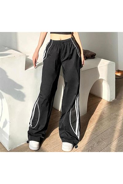 DENİKK Trend Parachute Fabric Soft Textured Black Color Pocket Trousers