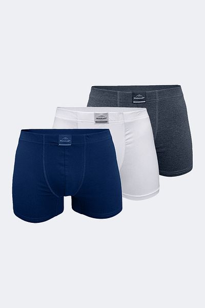 Malabadi Ανδρικό Anthracite White Navy Blue 3 τεμαχίων Cotton Elastane Boxer 3m074