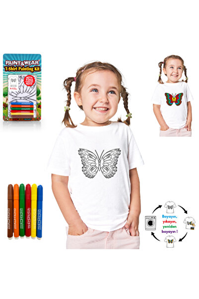 paint-wear Kelebek Boyama T-shirt 9-11 Yaş