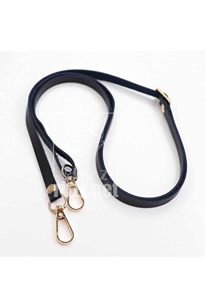 Ritzz Ayarlanabilir Çanta Sapı Suni Deri 10mm - Gold Kancalı (LACİVERT)