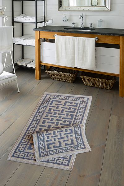 ALANUR Eko Cotton Bukle Μπάνιο 2 τεμαχίων Σετ Τουαλέτας Domino Grey