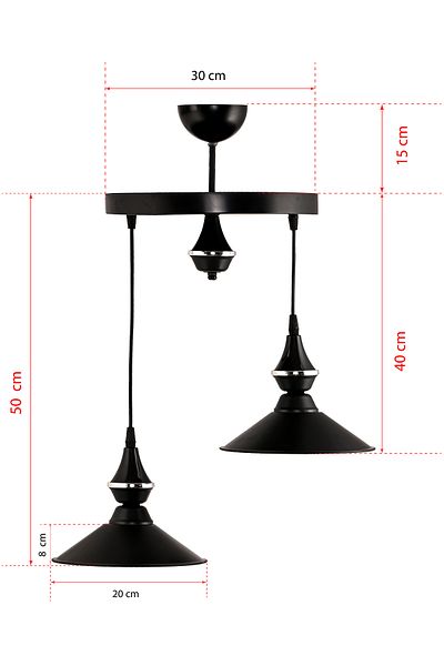 DEDE DOUBLE PERA PENDANT LIGHT CHANDELIER WITH JAPANESE HAT