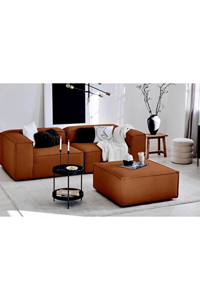 ERİZA Relax Soft 3 Modül (Tarçın) Arizona 11 Keten (2 Köşe 1 Puf)