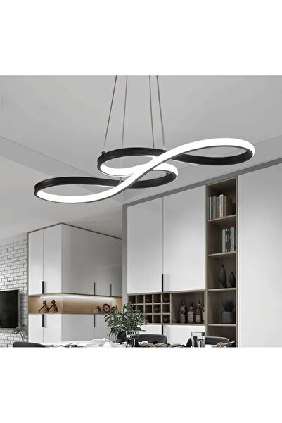 burenze Modern Sarkıt Power Led Avize Siyah Concept Ürün Beyaz Işık