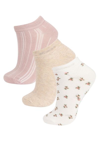 DeFacto Women's 3-Piece Cotton Booties Socks