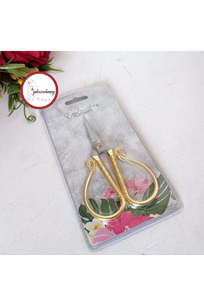 Gelincimherşey Gold Decorative Handle Handcrafted Promise Engagement Scissors