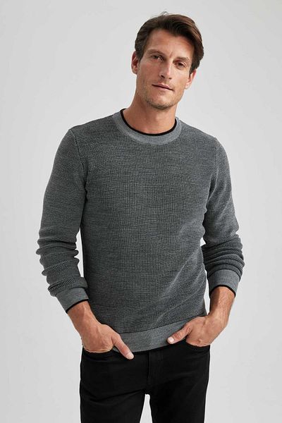 DeFacto Standard-Fit-Pullover mit Rundhalsausschnitt B0923ax23wn